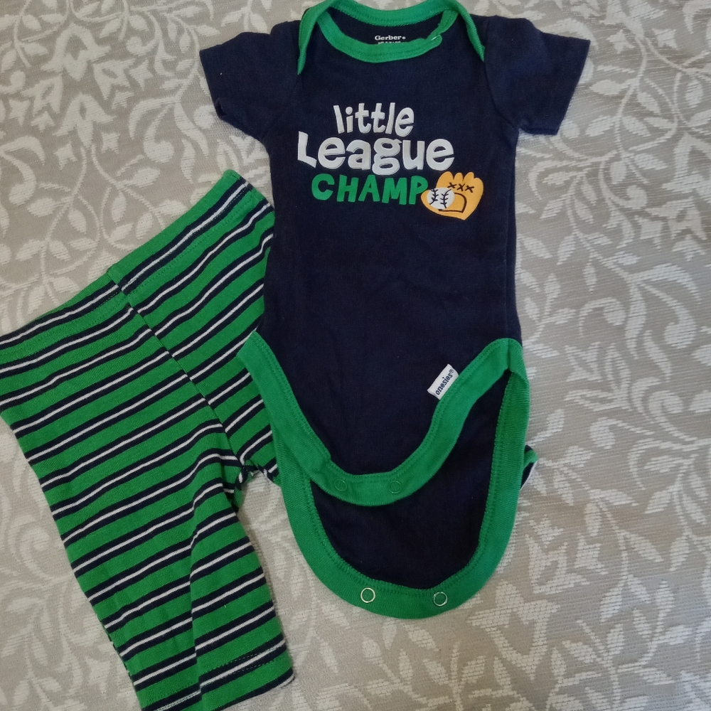 Gerber 2-piece Newborn Outfit for budding baseball fans!